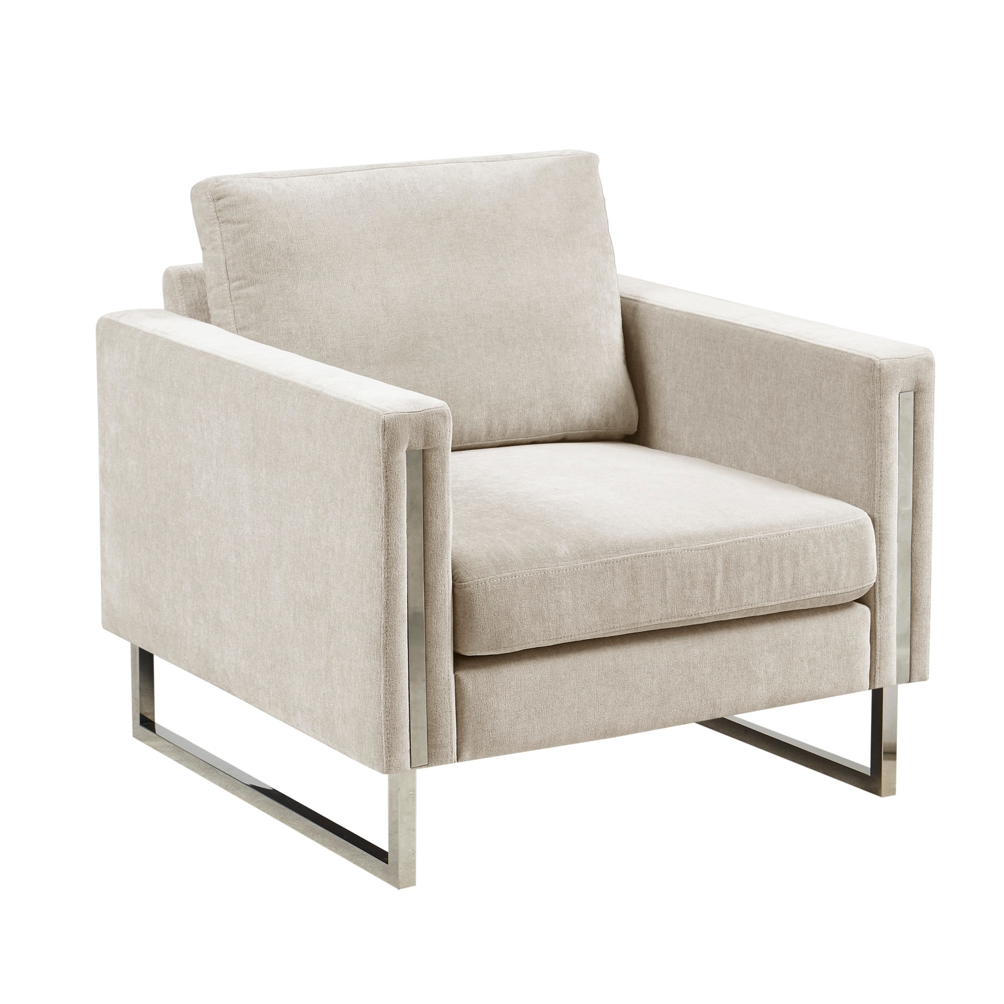 INK IVY Madden Upholstered Metal Base Accent Lounge Chair On